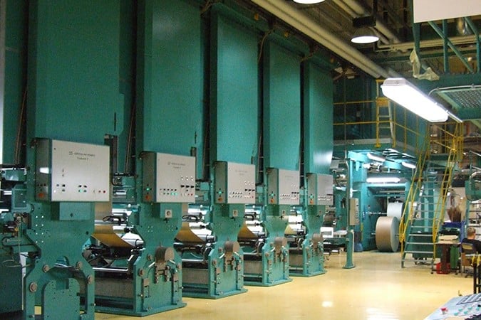 Screen Gravure and Emboss Combination Lines