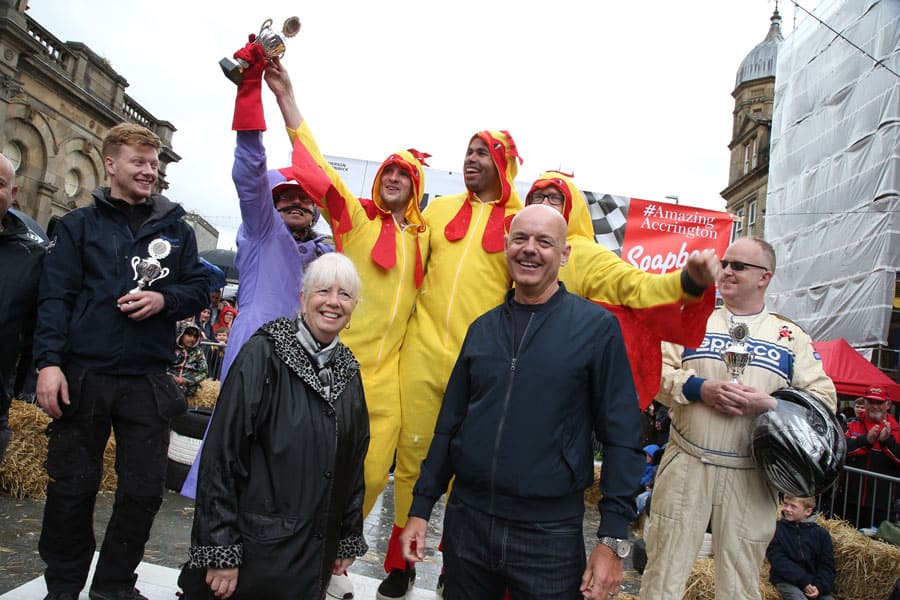 Downpour didn't dampen the day for successful Soapbox Challenge